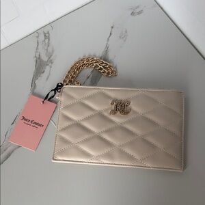 Juicy Couture Quilted Gold Clutch Wristlet